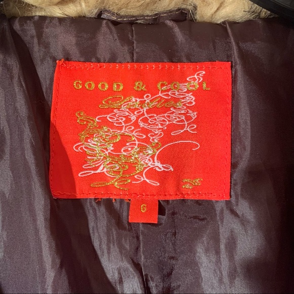 Good & Cool European stylish puffer jacket with faux fur collar brown waterproof - Picture 3 of 7